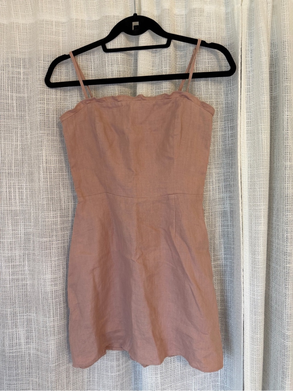 Reformation Dusty Rose Linen-Blend Mini Dress
